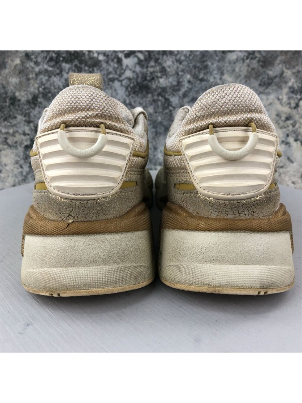Puma Women's Size 9 RS-X Winter Glimmer Cream Gold Lace-Up Sneakers 372761-01 - Picture 4 of 12